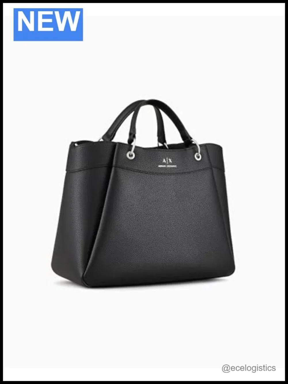 Armani Exchange Tote Bag with Button Closure